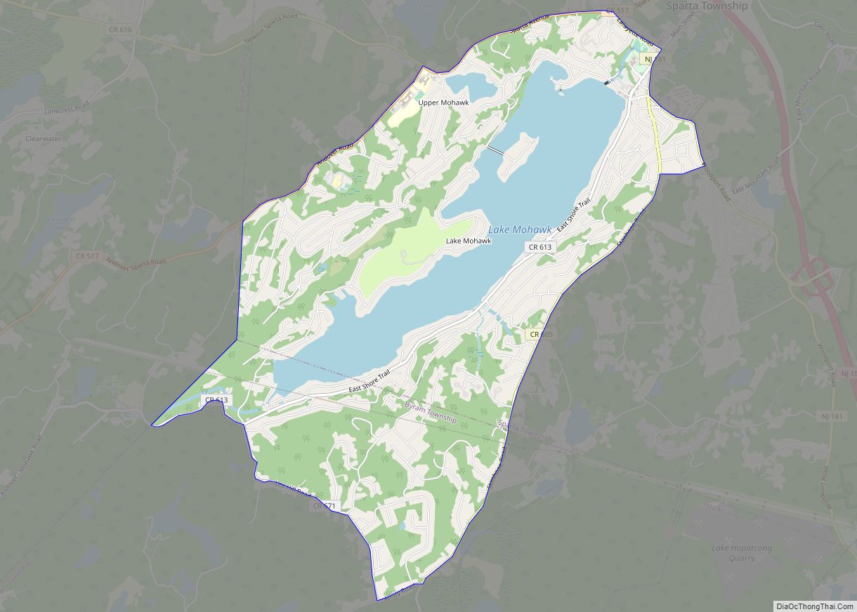 Map of Lake Mohawk CDP
