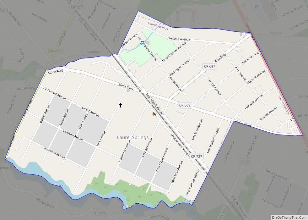 Map of Laurel Springs borough