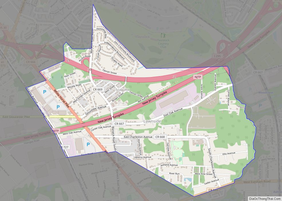 Map of Lawnside borough