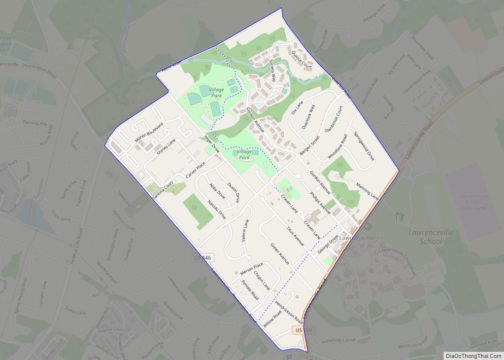 Map of Lawrenceville CDP, New Jersey