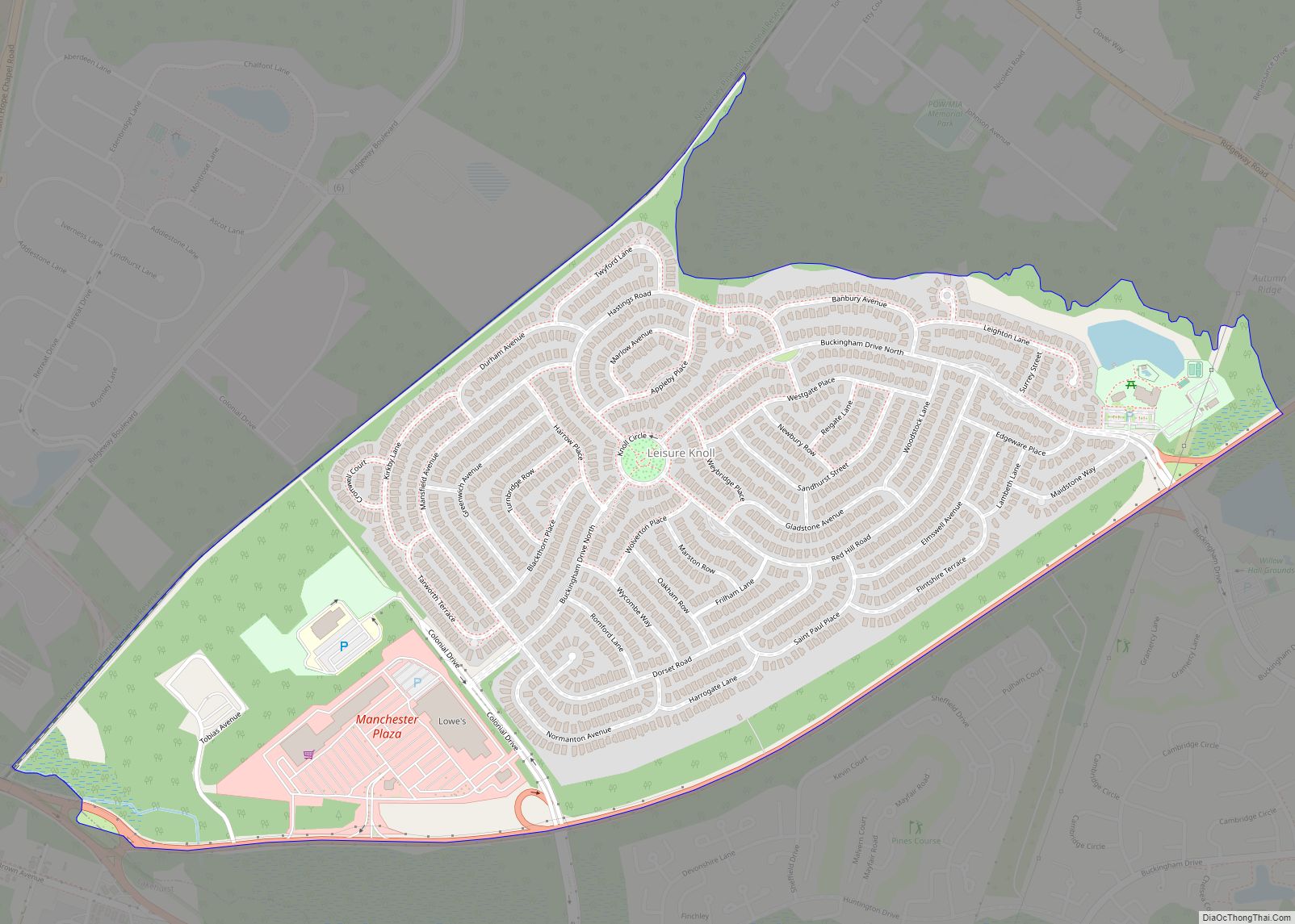 Map of Leisure Knoll CDP