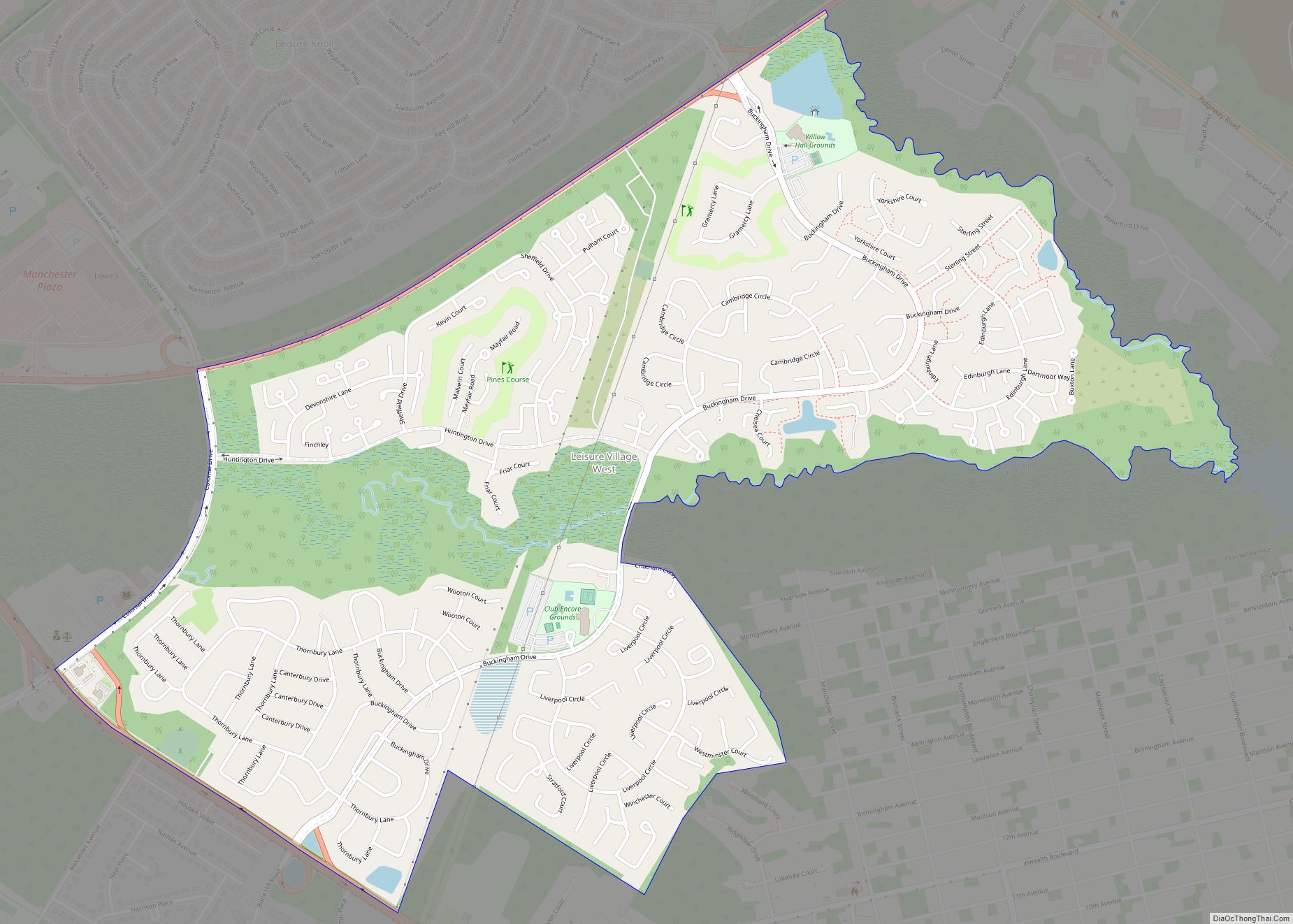 Map Of Leisure Village West CDP