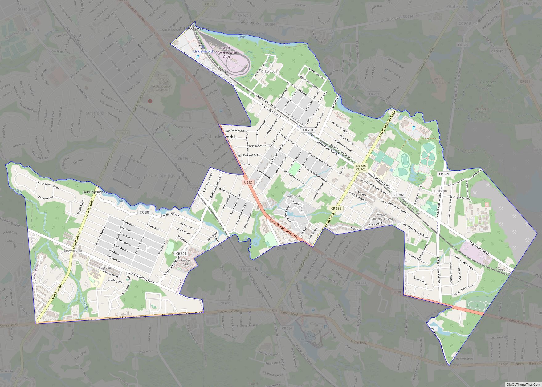Map of Lindenwold borough