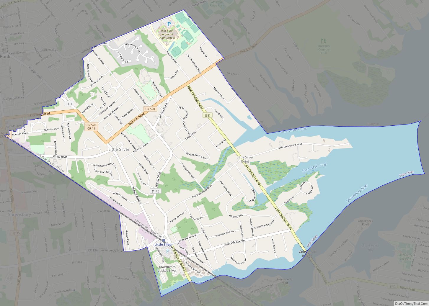 Map of Little Silver borough