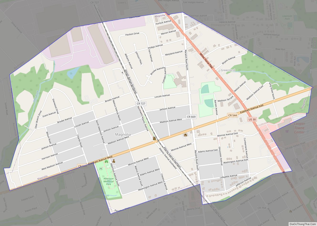 Map of Magnolia borough, New Jersey