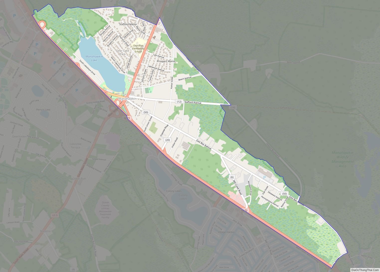 Map of Manahawkin CDP