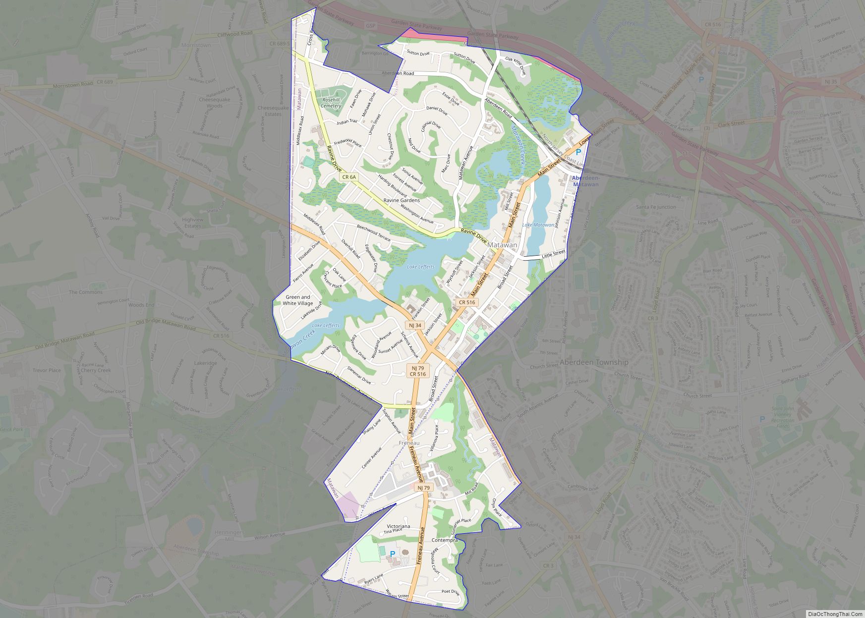 Map of Matawan borough