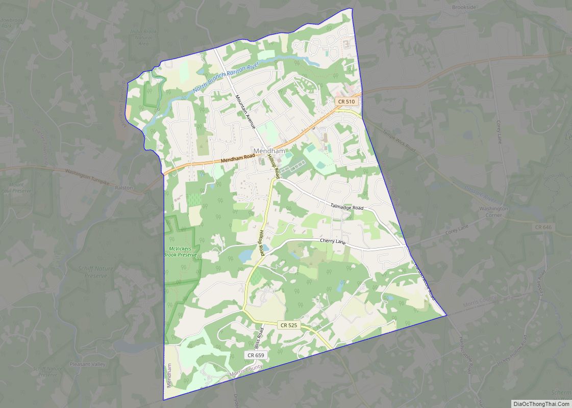 Map of Mendham borough