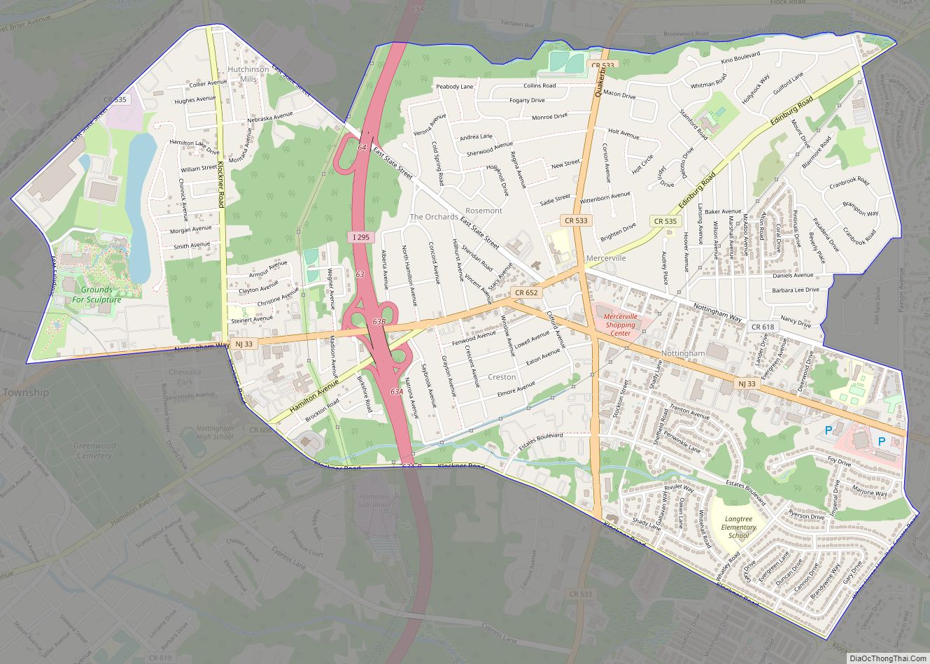 Map of Mercerville CDP