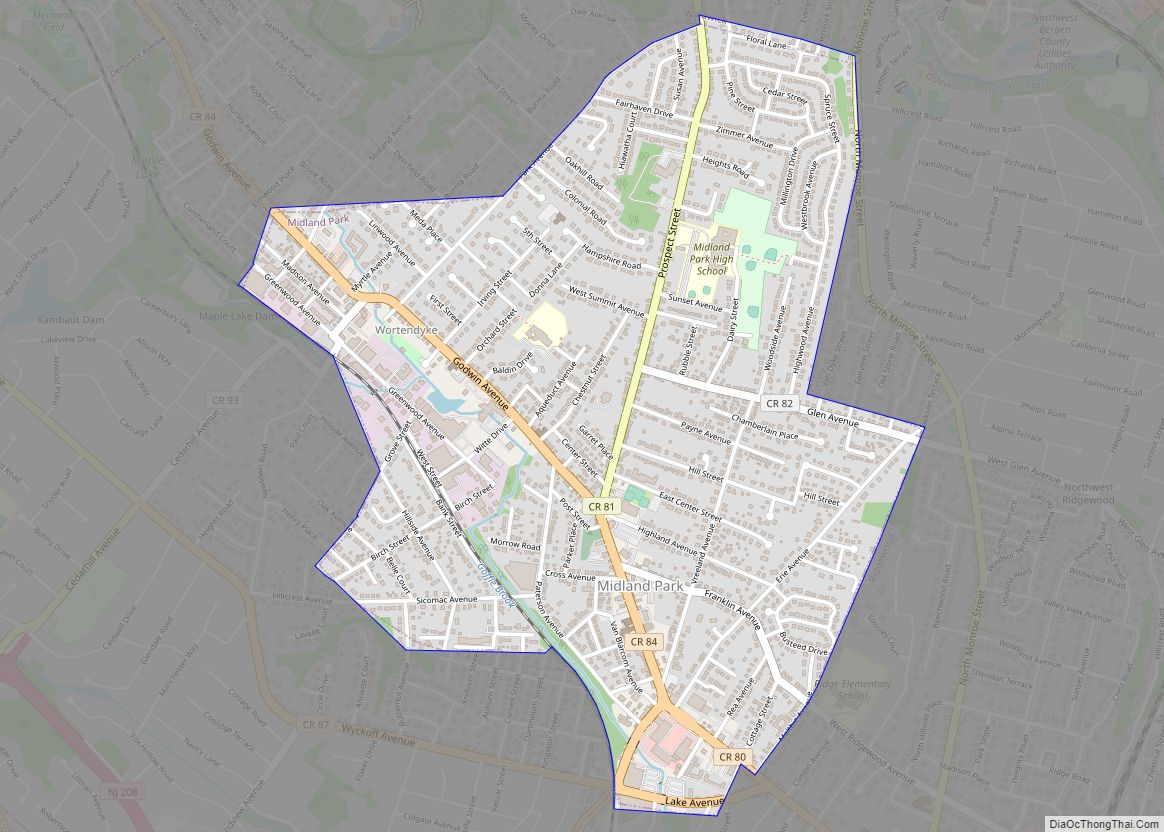 Map of Midland Park borough