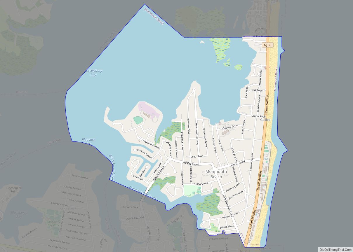 Map of Monmouth Beach borough
