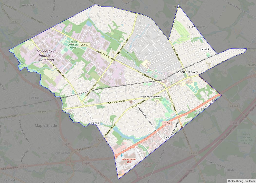 Map of Moorestown-Lenola CDP