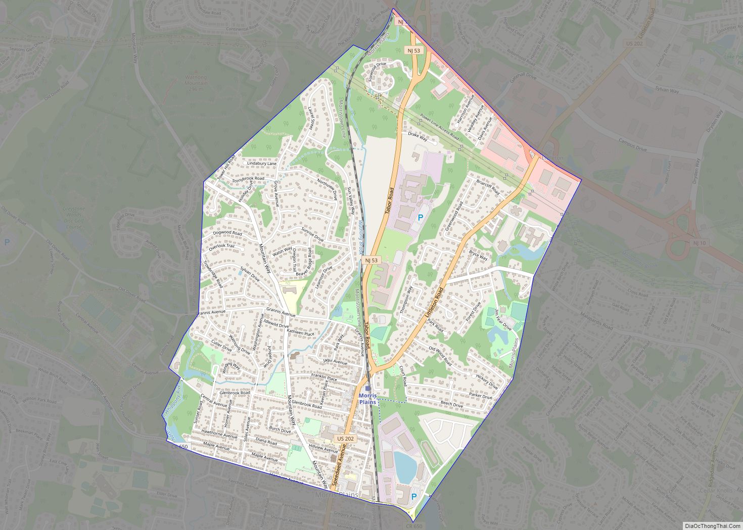 Map of Morris Plains borough