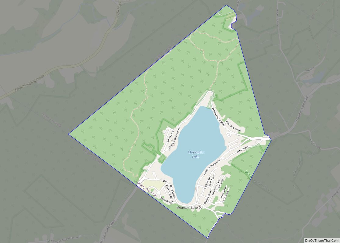 Map of Mountain Lake CDP, New Jersey