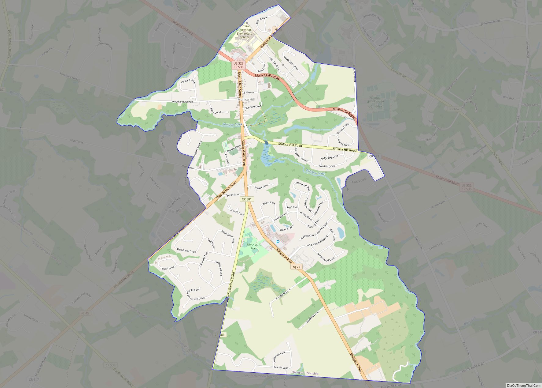 Map of Mullica Hill CDP