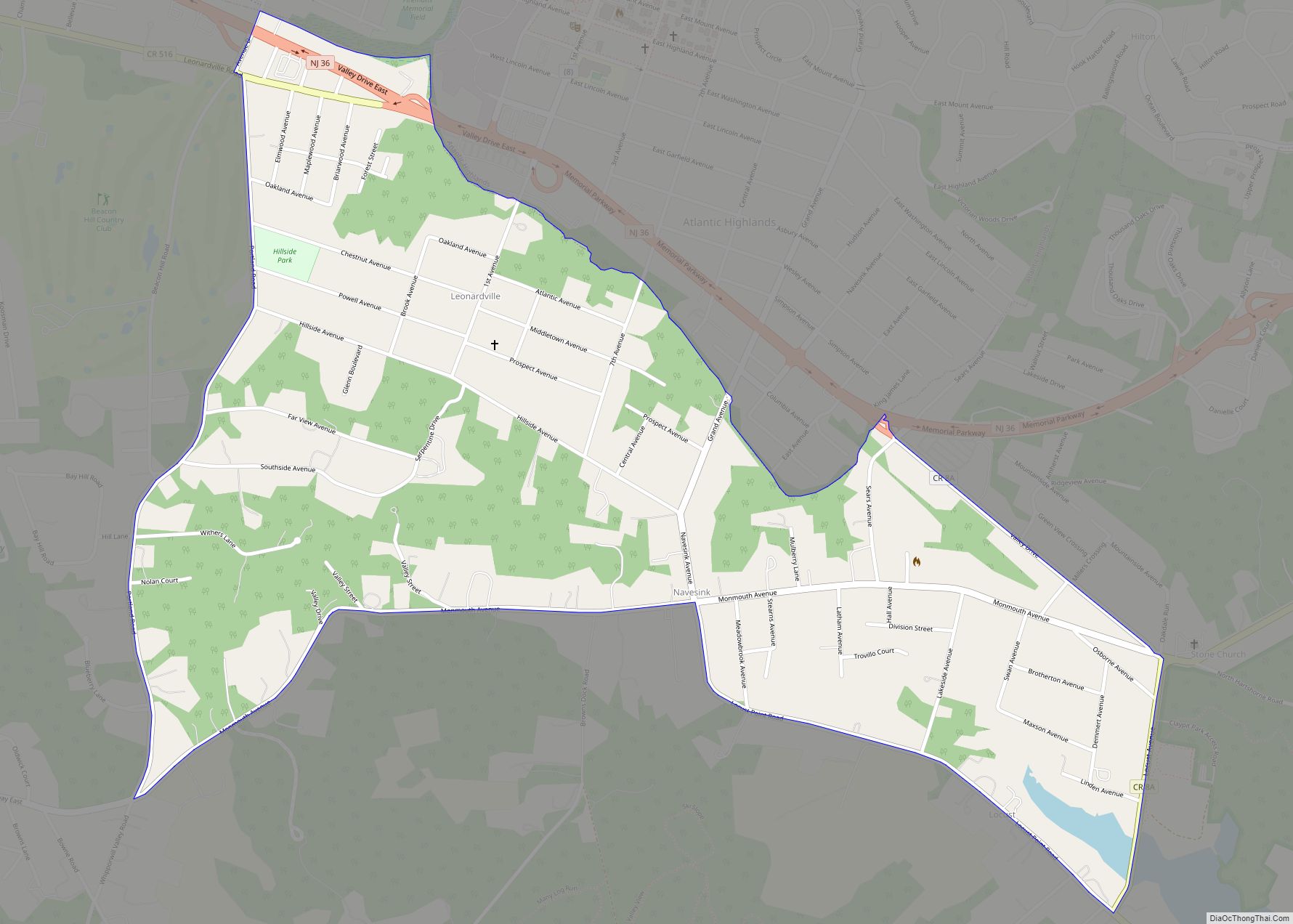 Map of Navesink CDP