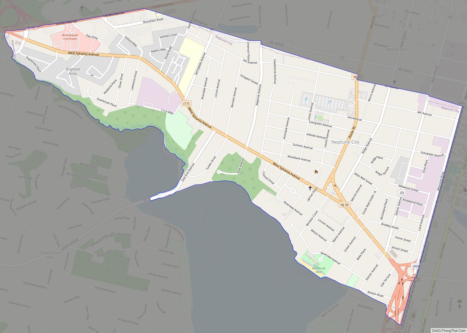 Map of Neptune City borough