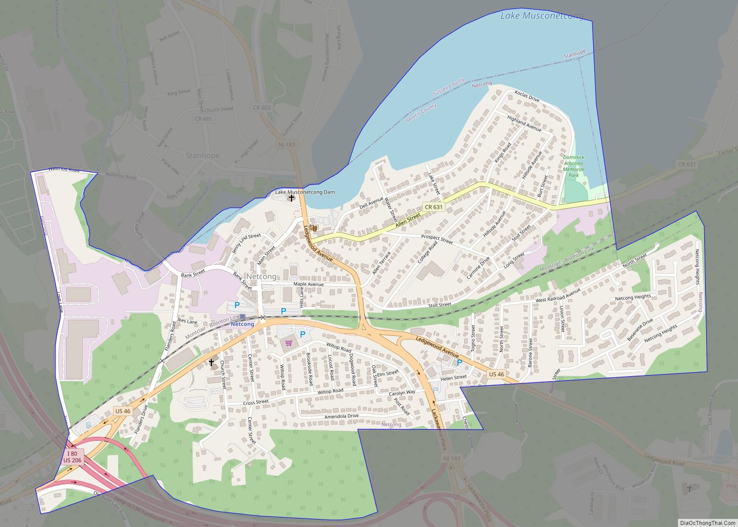 Map of Netcong borough