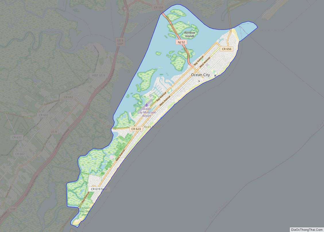 Map of Ocean City, New Jersey