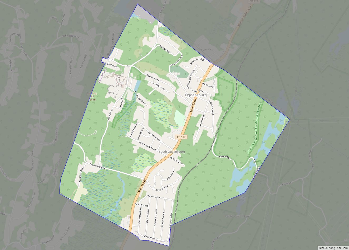 Map of Ogdensburg borough