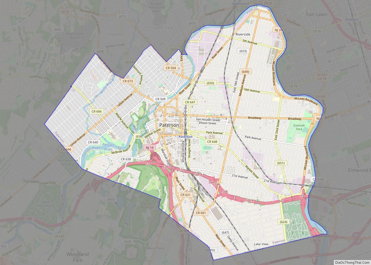 Map of Paterson city
