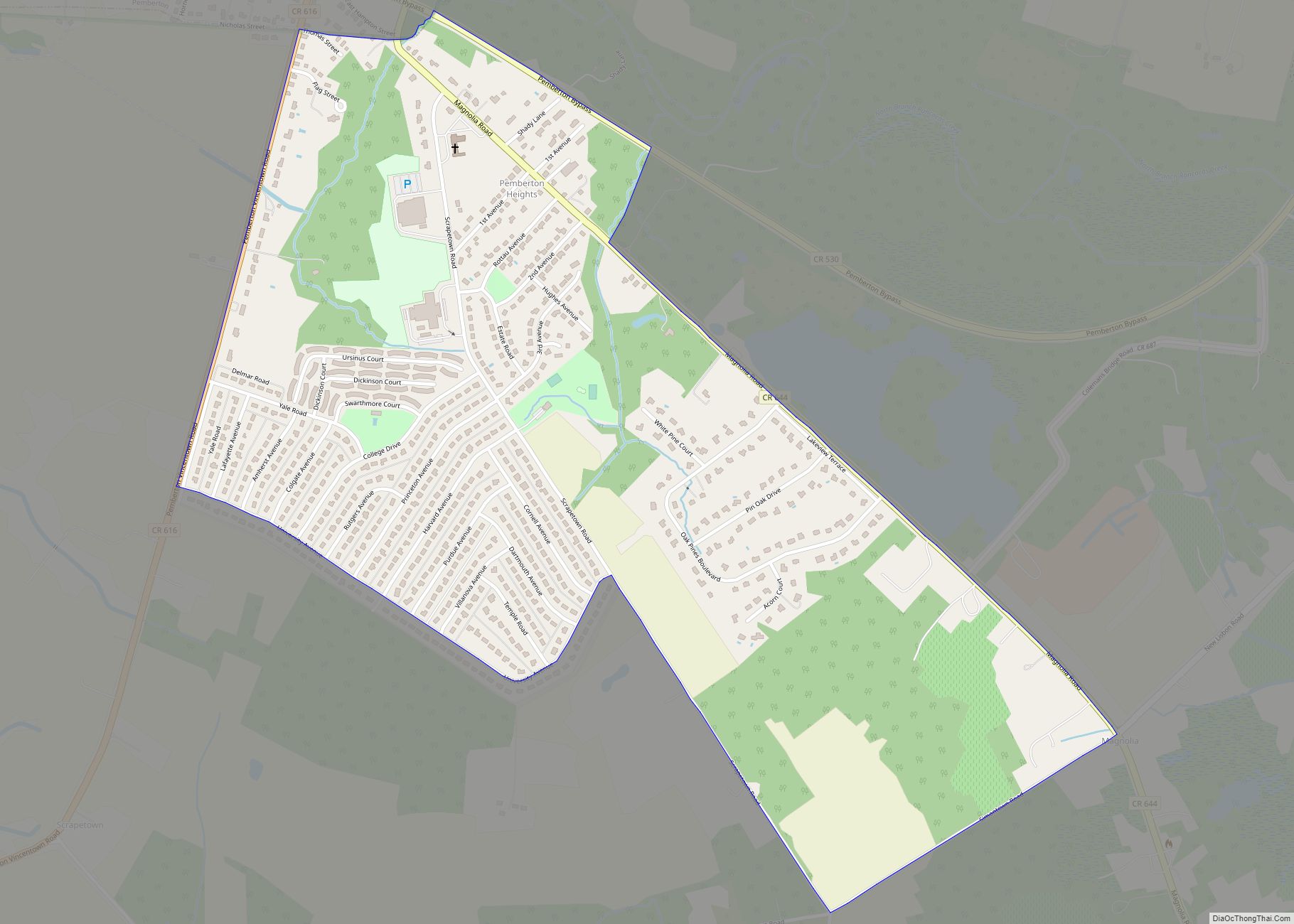 Map of Pemberton Heights CDP