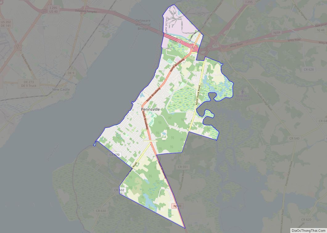 Map of Pennsville CDP