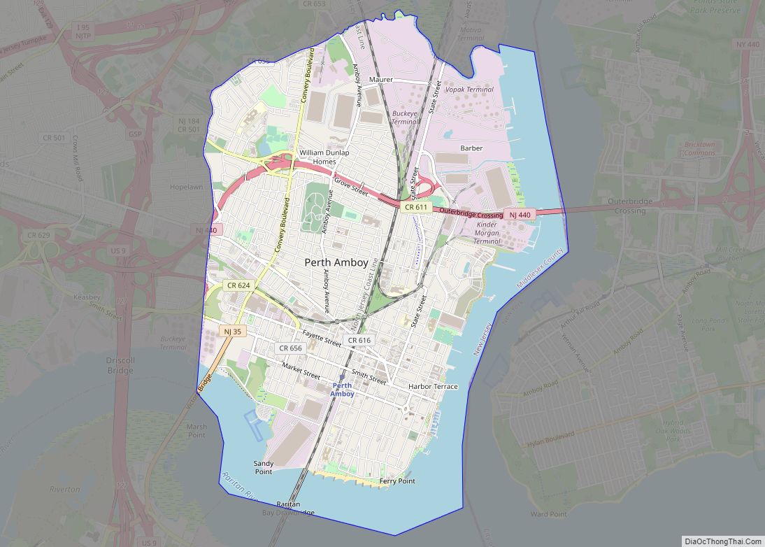 Map of Perth Amboy city