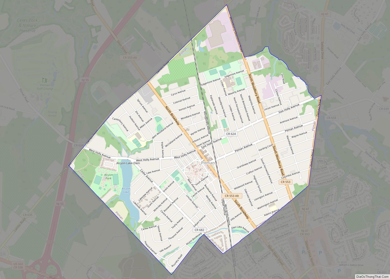 Map of Pitman borough