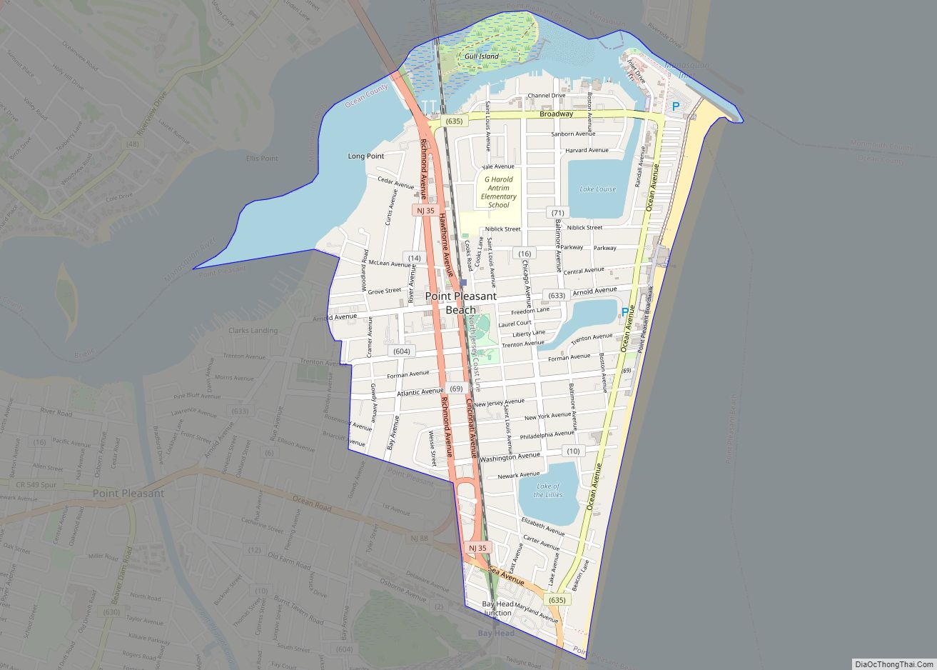 Map of Point Pleasant Beach borough