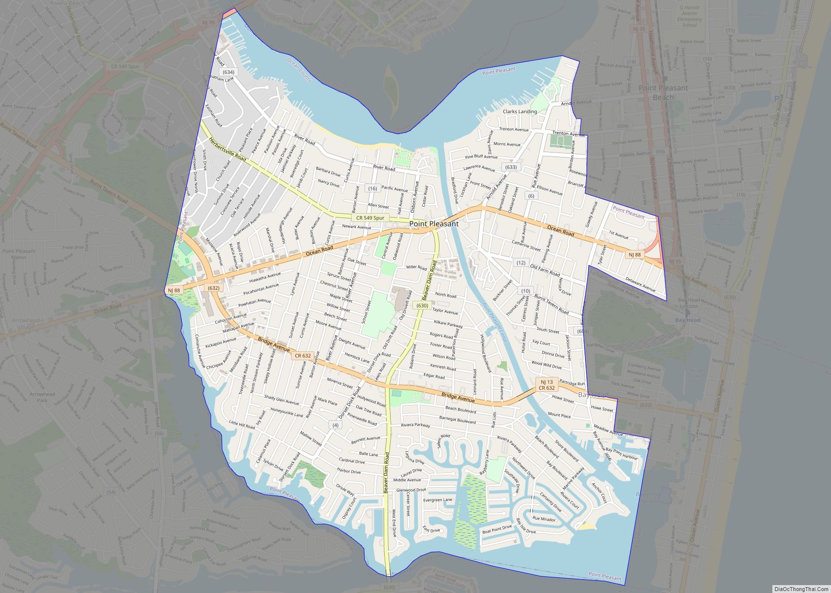 Map of Point Pleasant borough