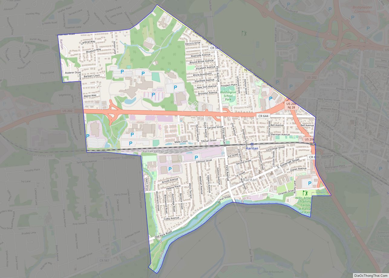 Map of Raritan borough, New Jersey