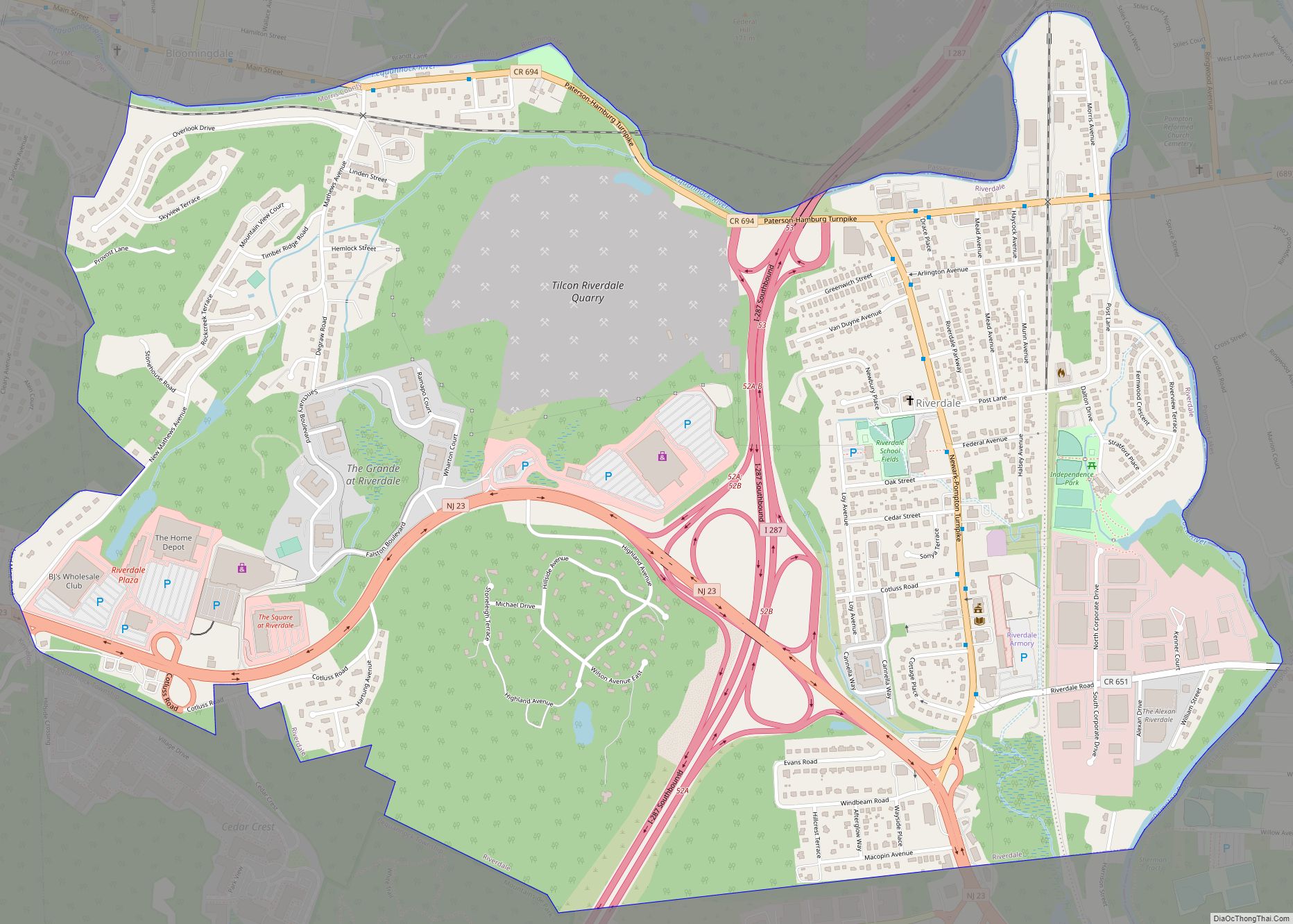Map of Riverdale borough, New Jersey
