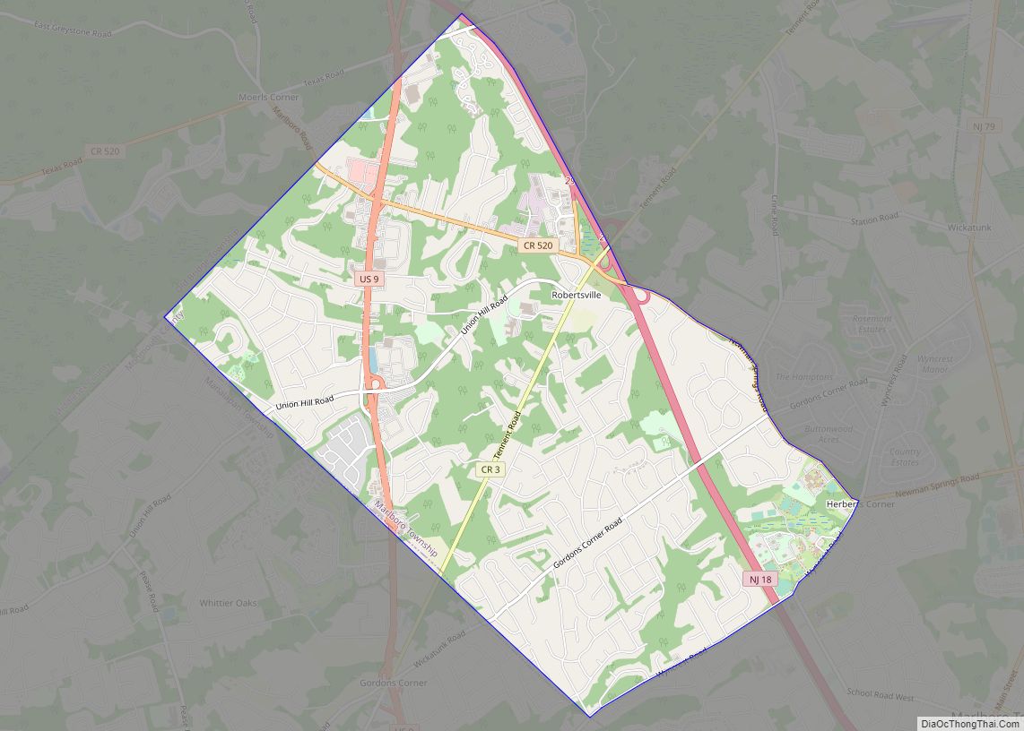 Map of Robertsville CDP