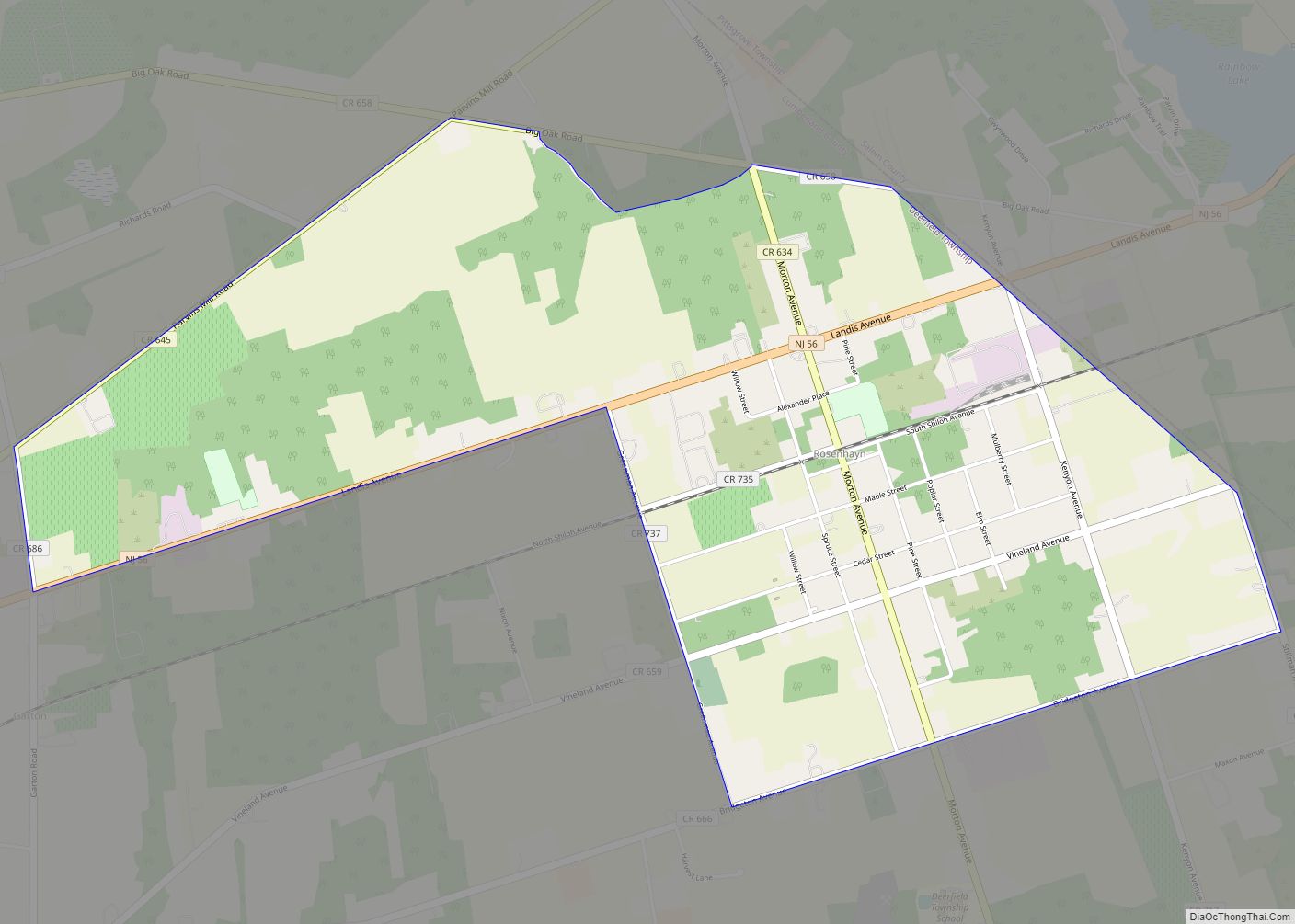 Map of Rosenhayn CDP