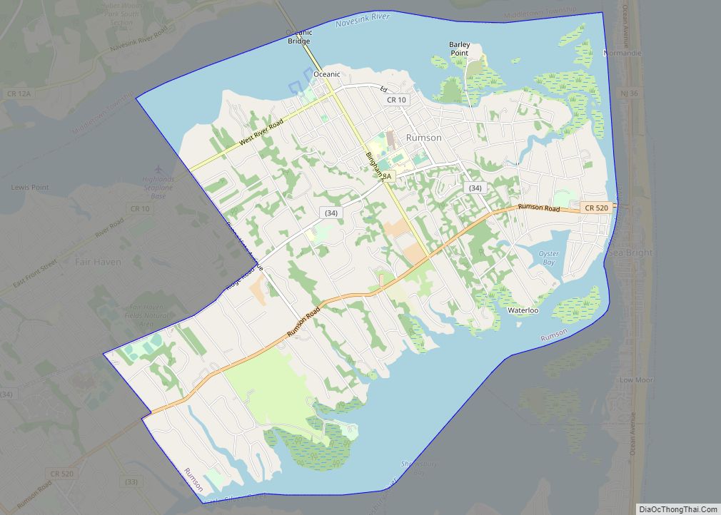 Map of Rumson borough