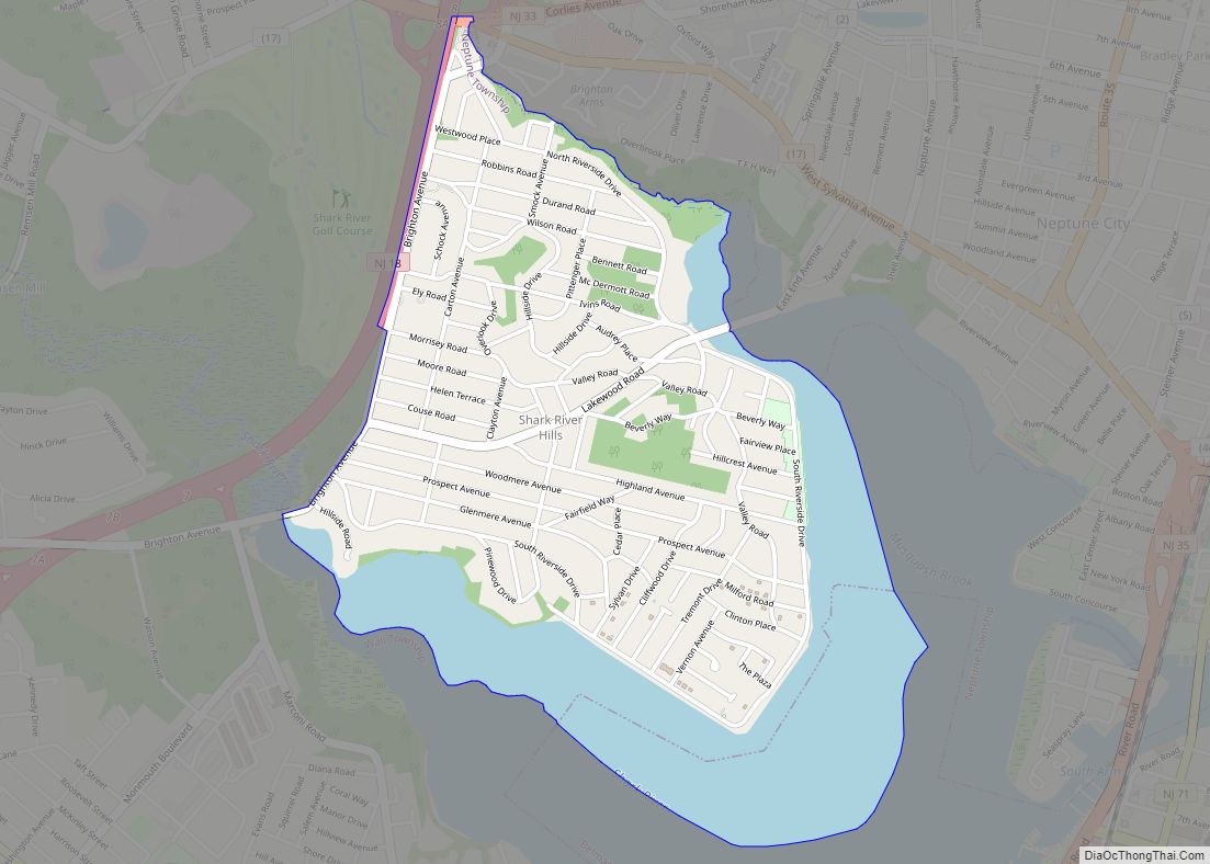 Map of Shark River Hills CDP