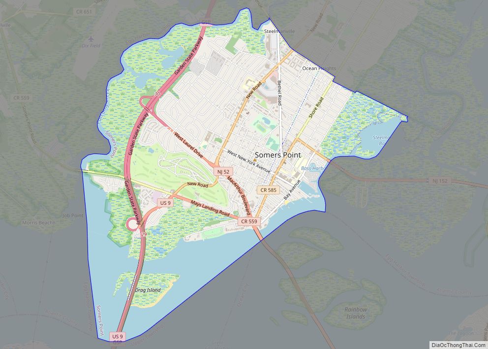 Map of Somers Point city