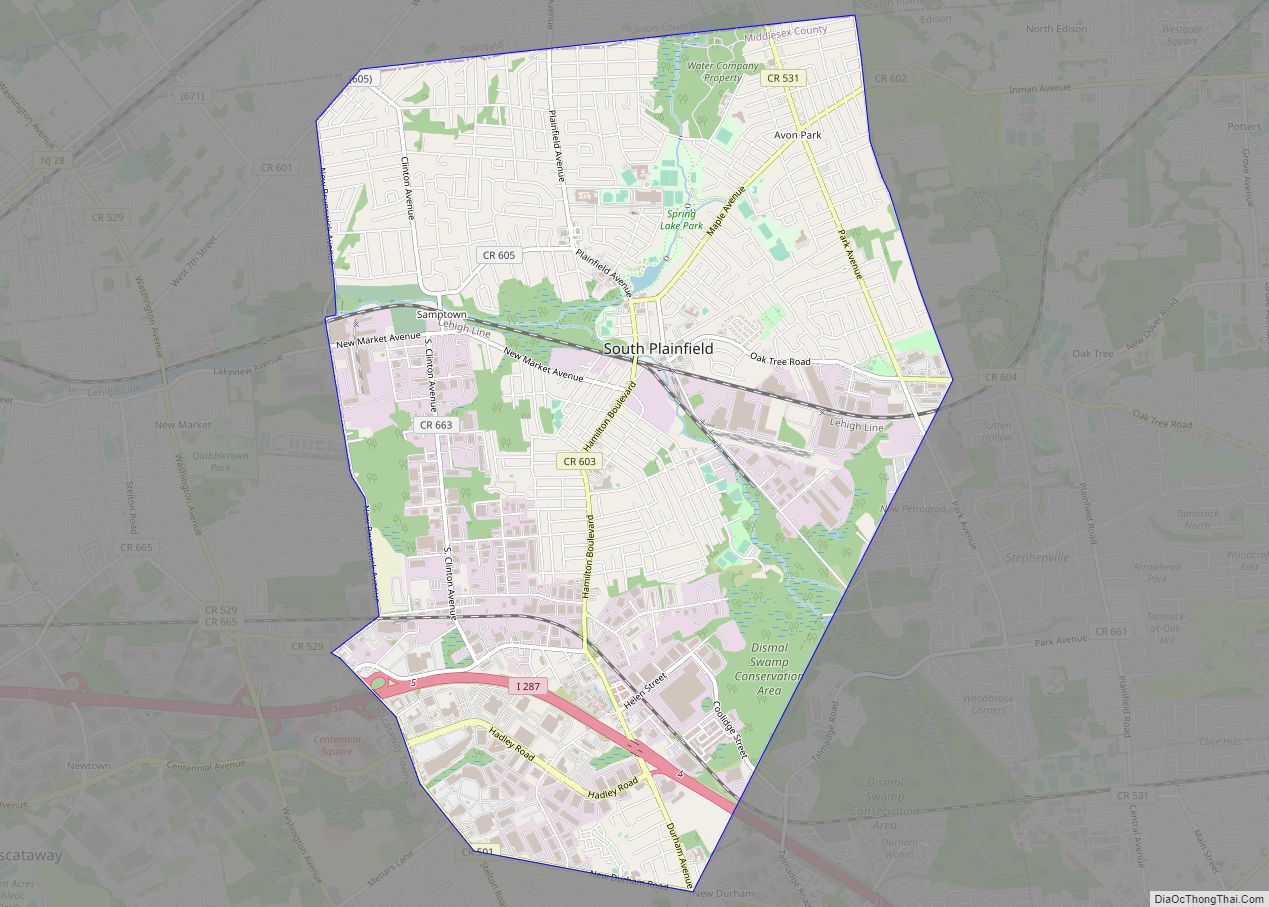 Map of South Plainfield borough