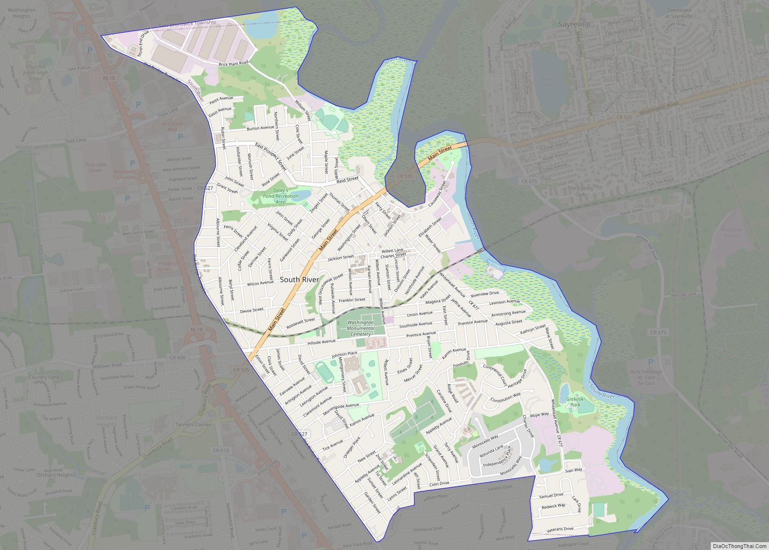 Map of South River borough