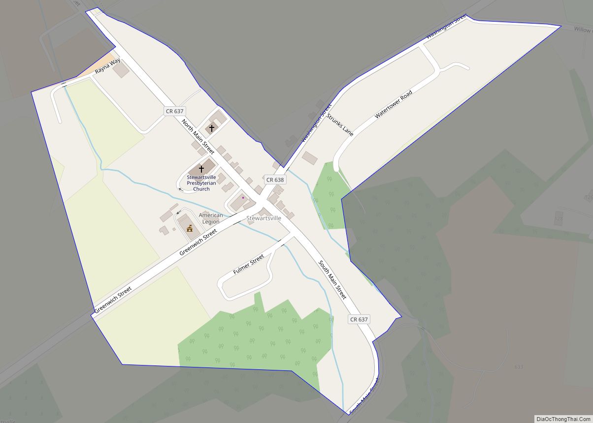 Map of Stewartsville CDP, New Jersey