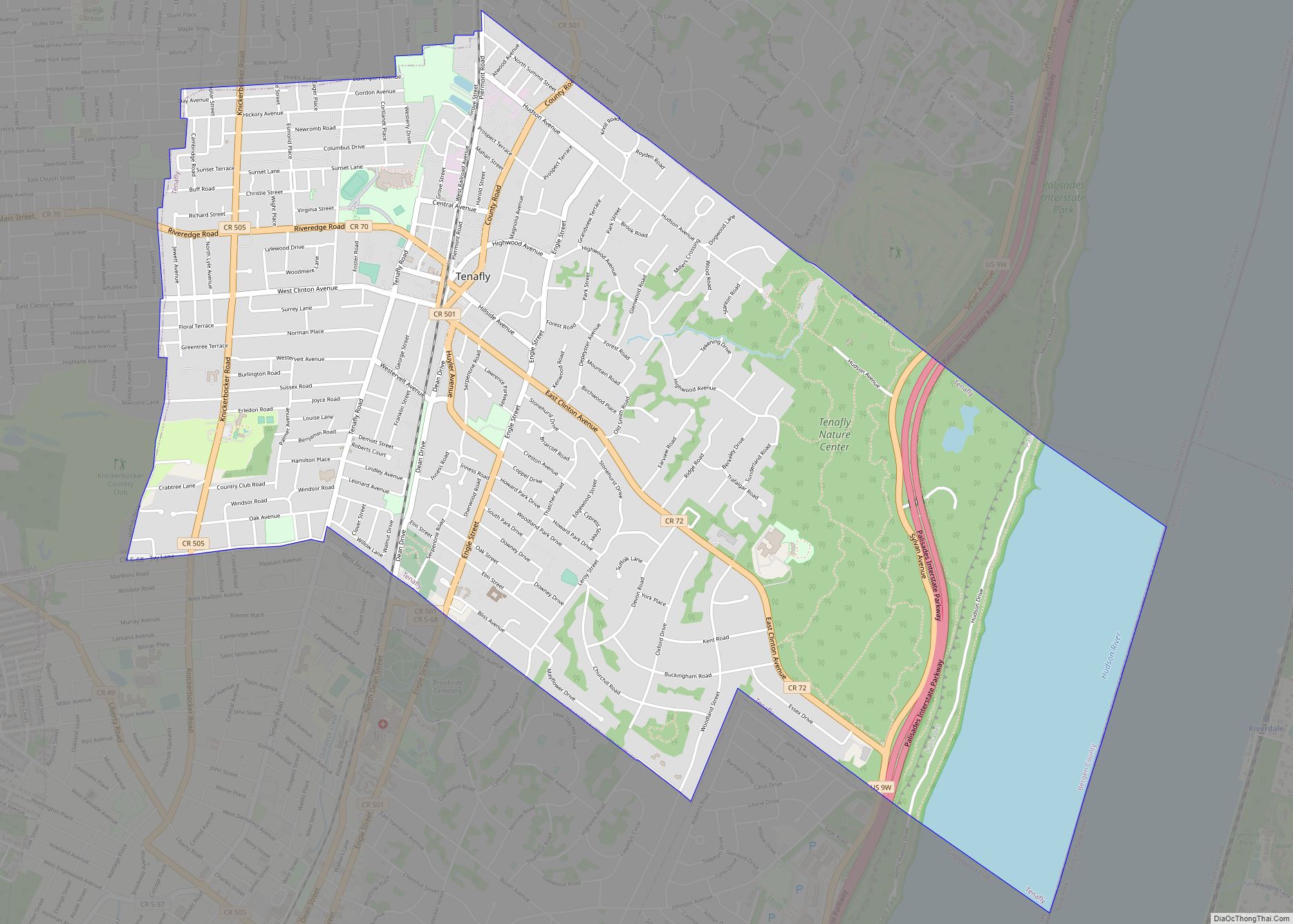 Map of Tenafly borough