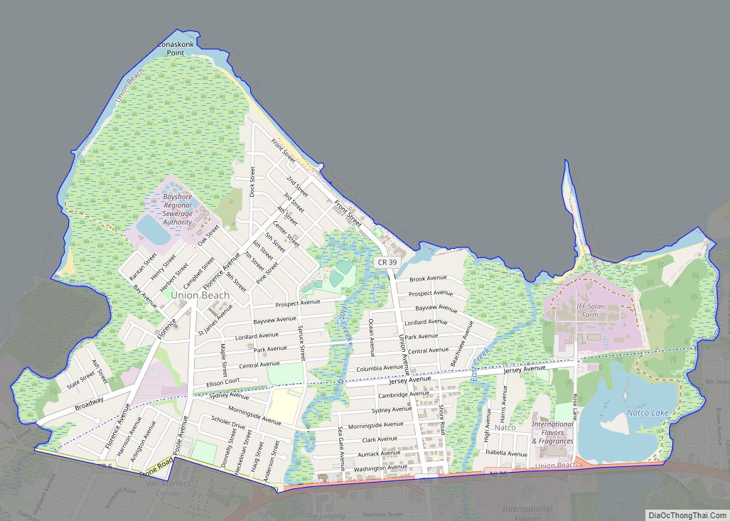 Map of Union Beach borough