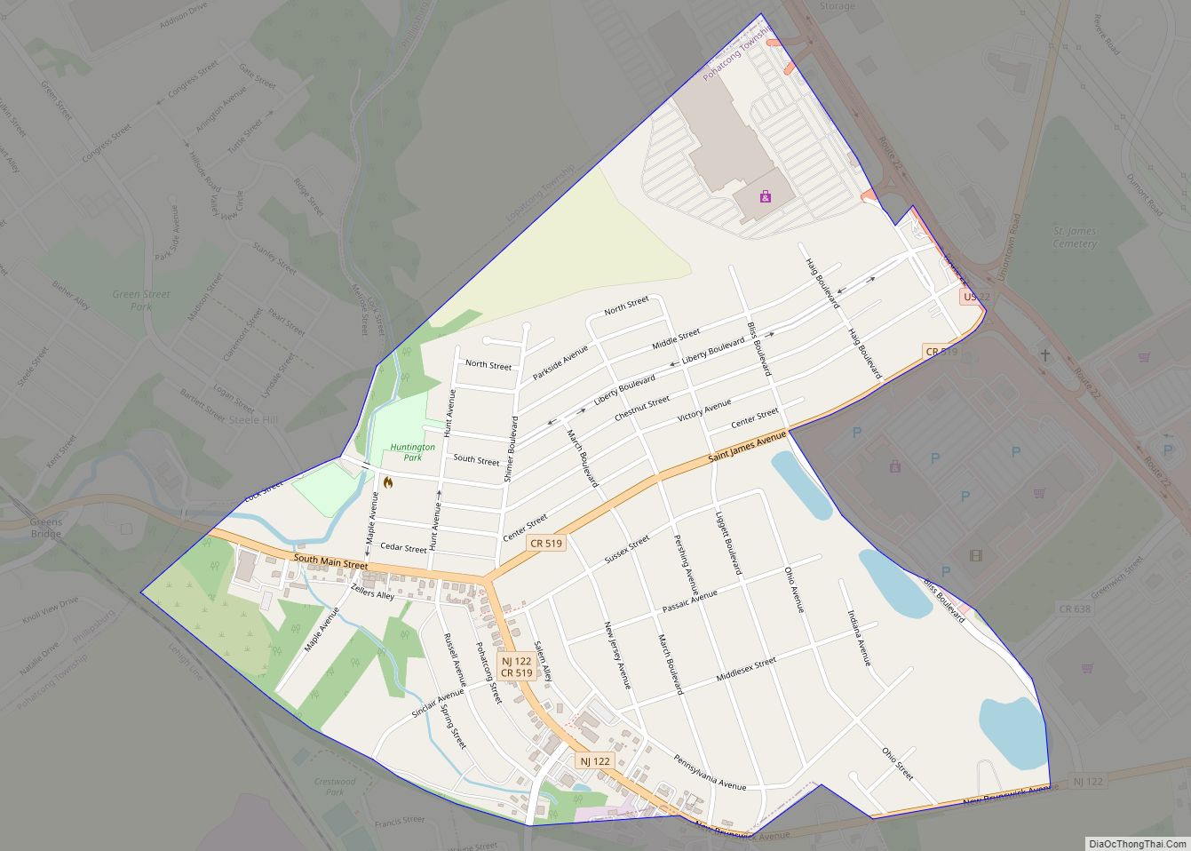 Map of Upper Pohatcong CDP