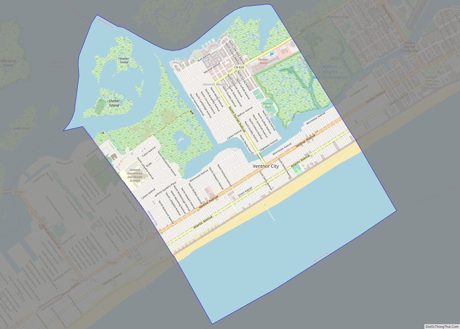 Map of Ventnor City city