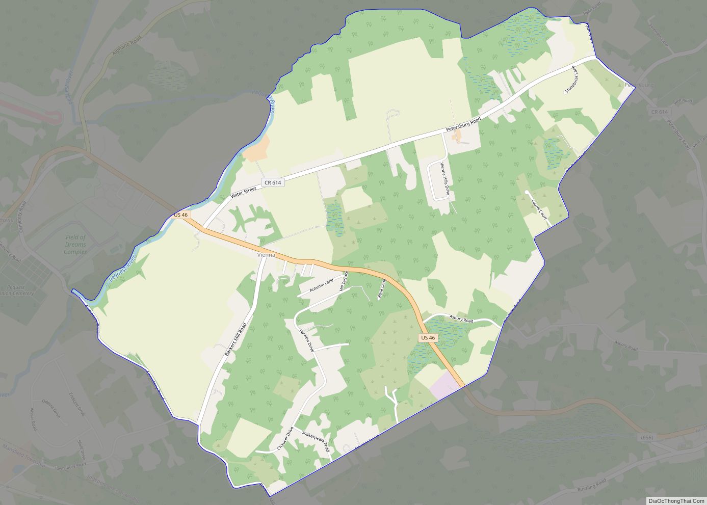 Map of Vienna CDP, New Jersey