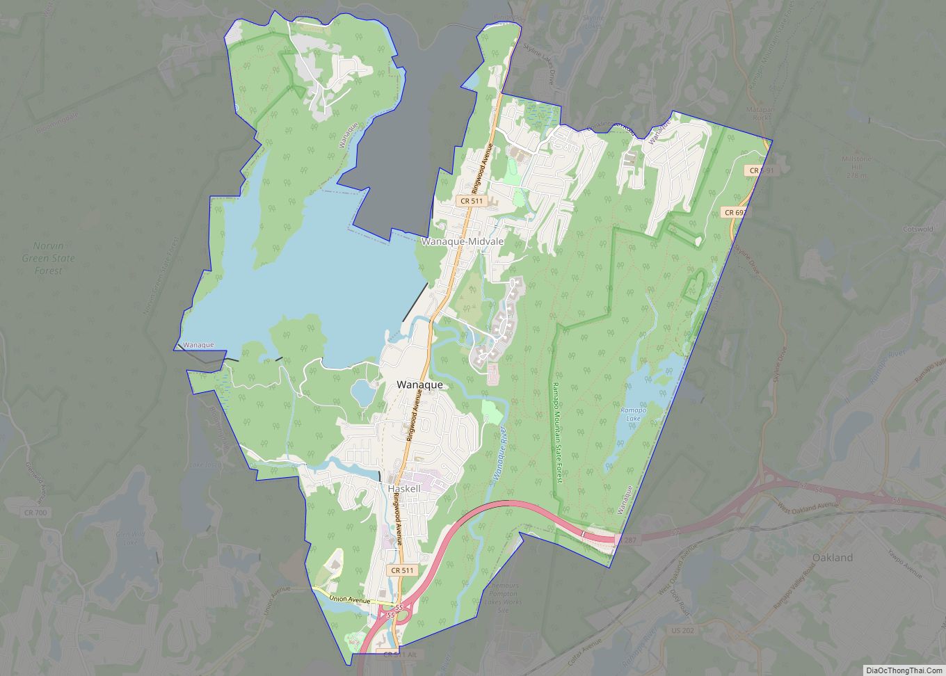 Map of Wanaque borough
