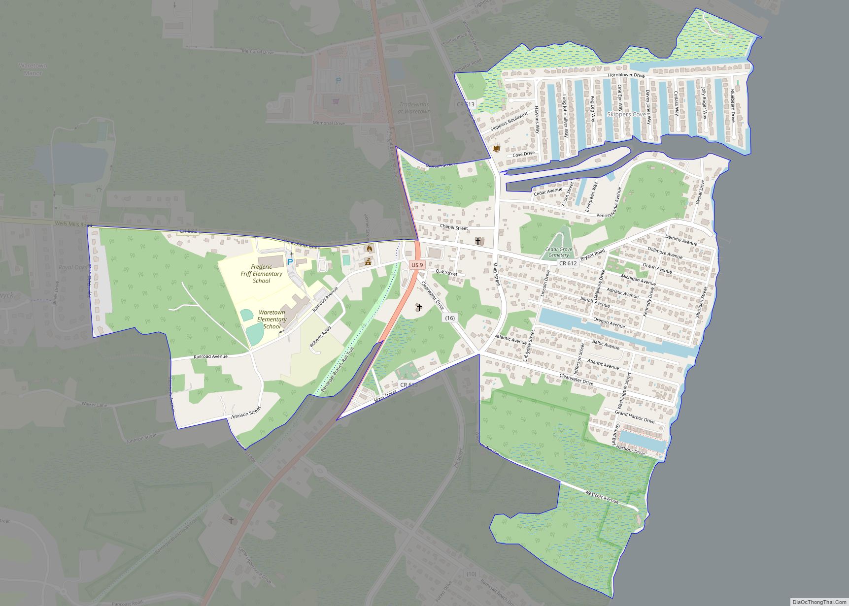 Map of Waretown CDP