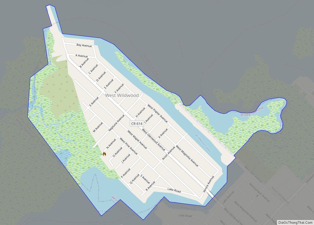 Map of West Wildwood borough