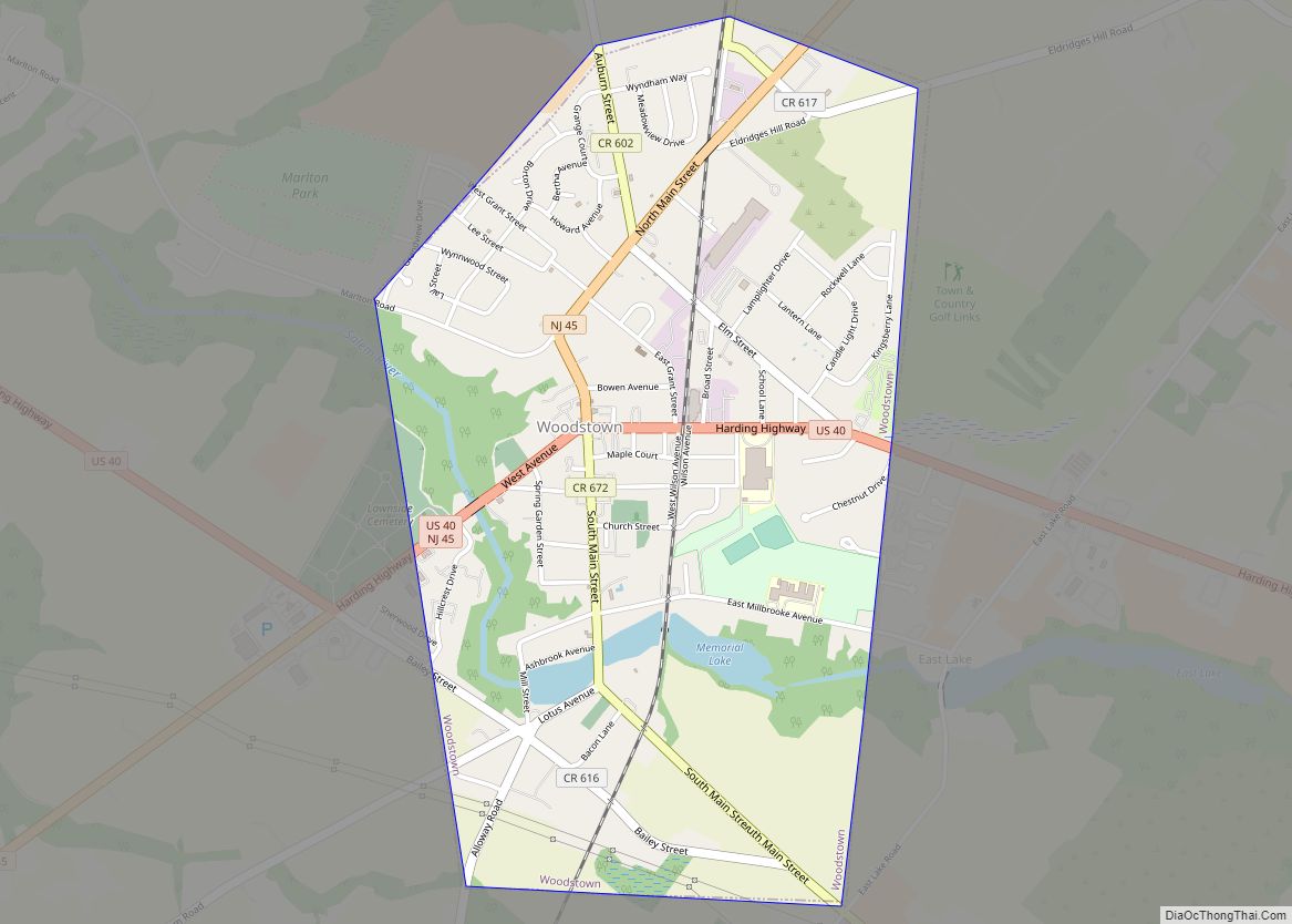 Map of Woodstown borough